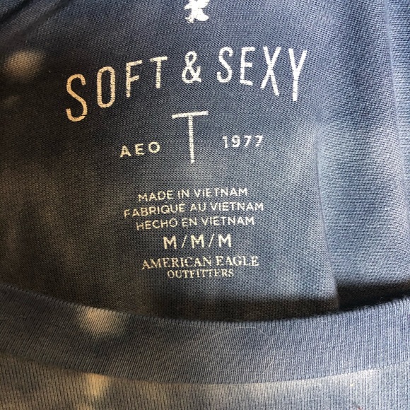 American Eagle Blue Short Sleeve size Med T-Shirt - Picture 5 of 6